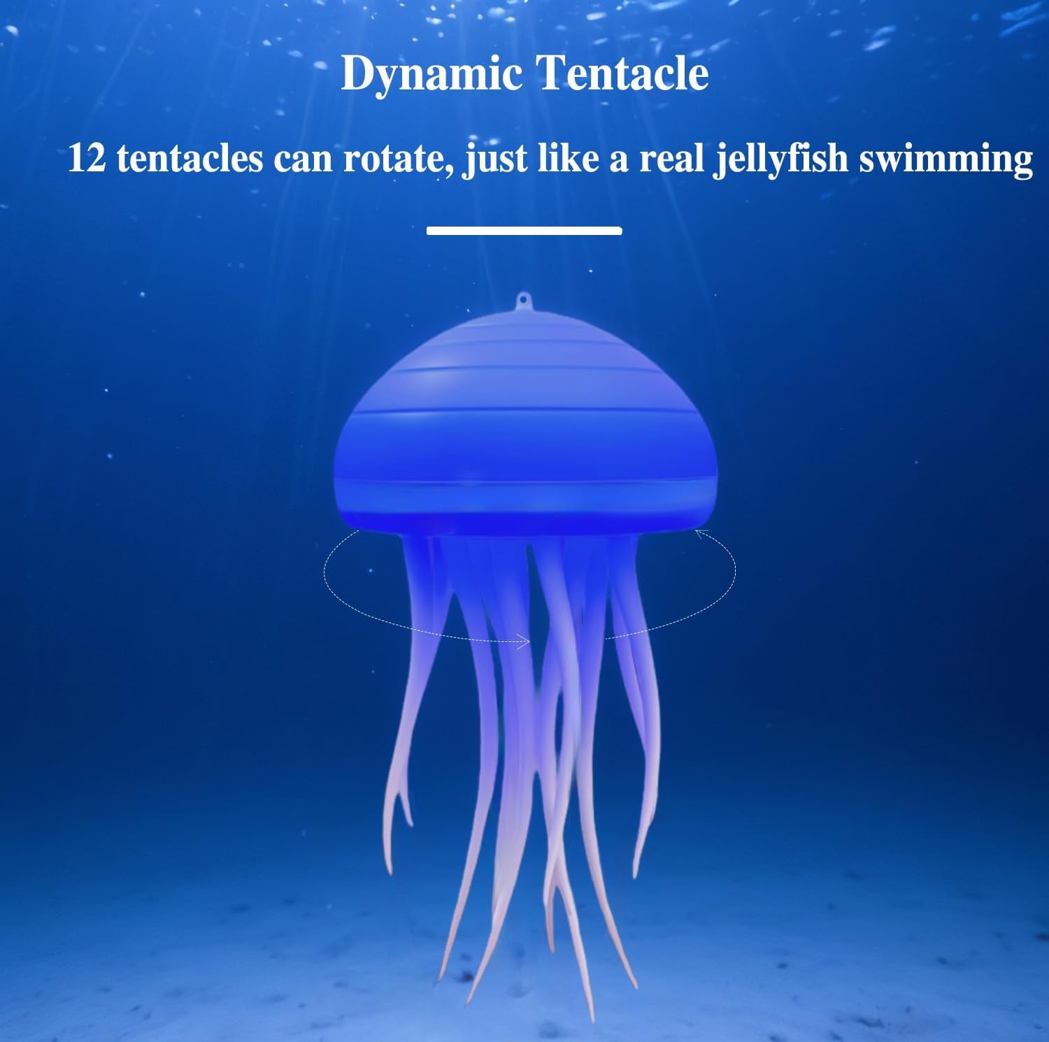 LED Jellyfish Lamp - Portable Rechargeable Night Light with RGB Color Changing Effects