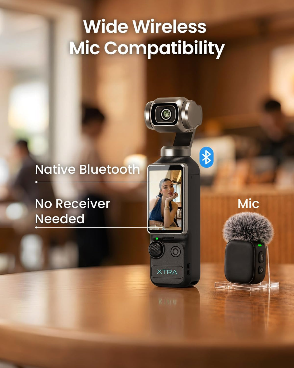Xtra Muse Professional Vlogging Camera with 1'' CMOS Sensor, 4K/120fps Video Capability, Compact Design with 3-Axis Gimbal Stabilizer, Fast Autofocus, and Advanced Face/Object Tracking for Photography and Videography